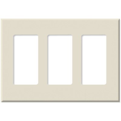 PCS Screwless Decorator Wallplate, 3-Gang, Light Almond